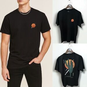 266 LIRX | Honduras Men’s Black Graphic Tee Cactus Sunset Streetwear Cotton (L)